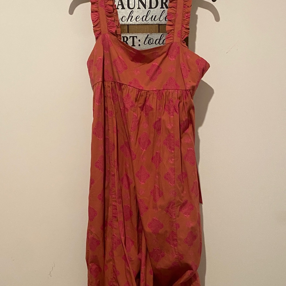 Free People Orange and Pink Jumpsuit